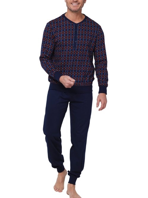 Pastunette Herren navy-blau pyjama