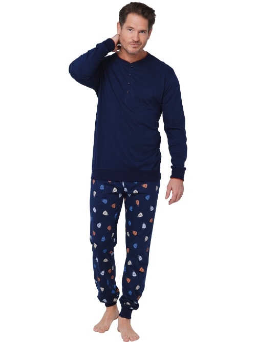 Pastunette Herren navy-blau pyjama