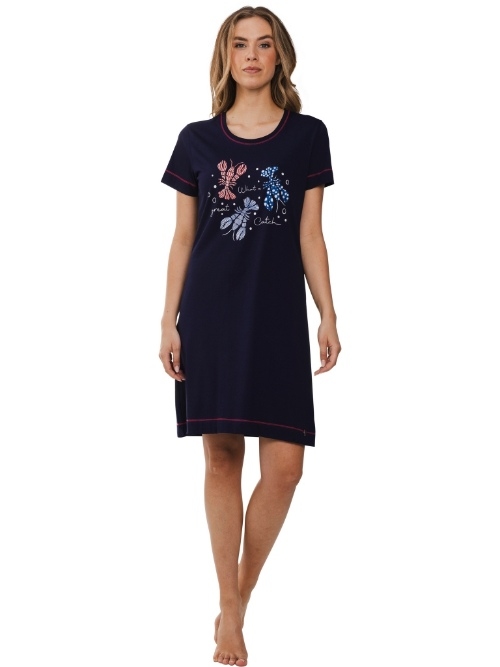 Rebelle Damen navy-blau nachtkleid