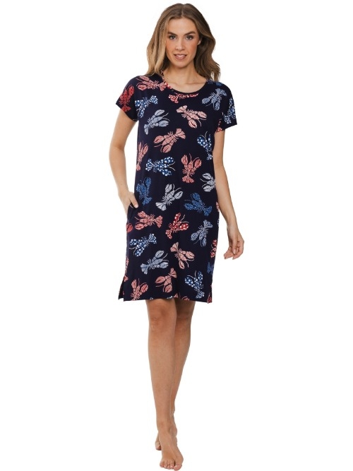 Rebelle Damen navy-blau nachtkleid