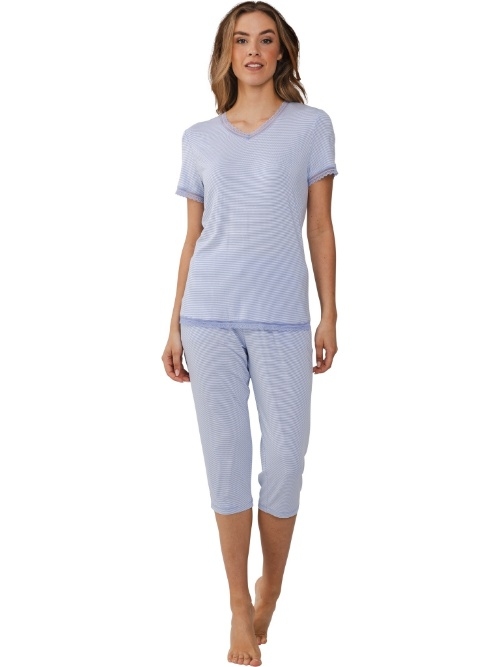 Pastunette Damen blau pyjama