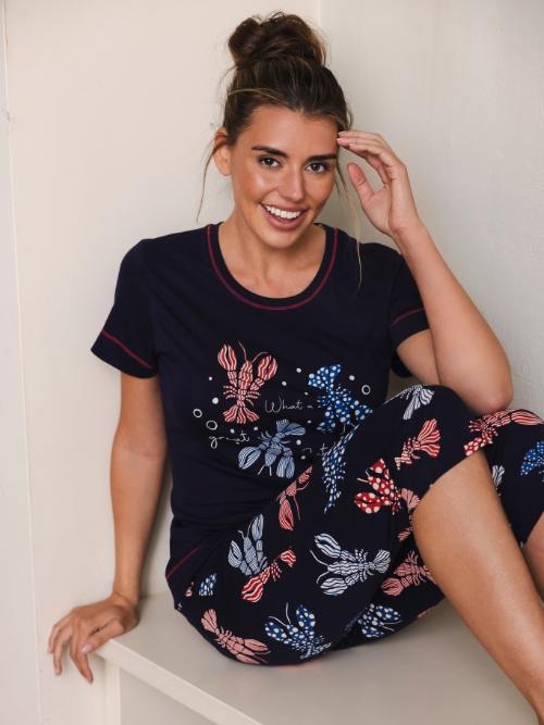 Rebelle Damen navy-blau pyjama
