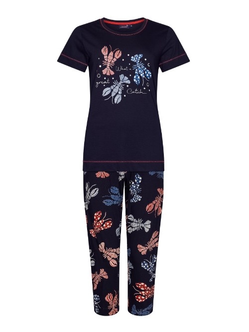 Rebelle Damen navy-blau pyjama