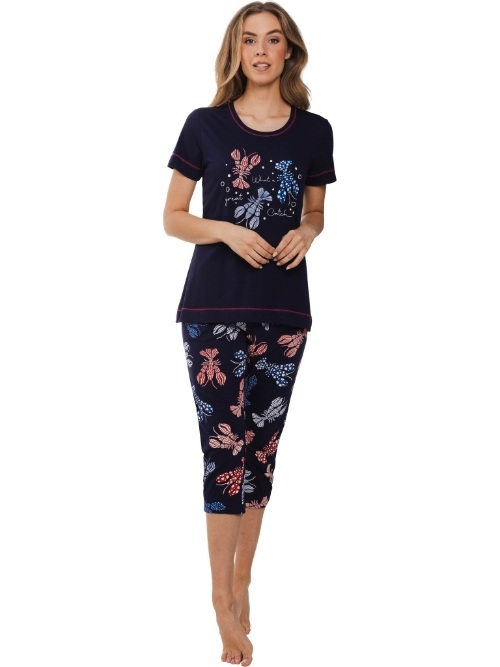 Rebelle Damen navy-blau pyjama