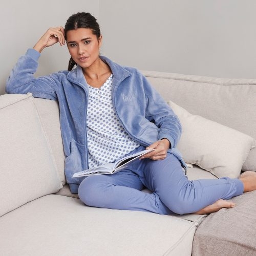 Pastunette Damen blau pyjama