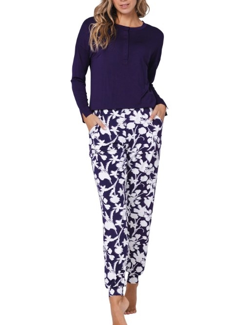 Pastunette Damen violett pyjama