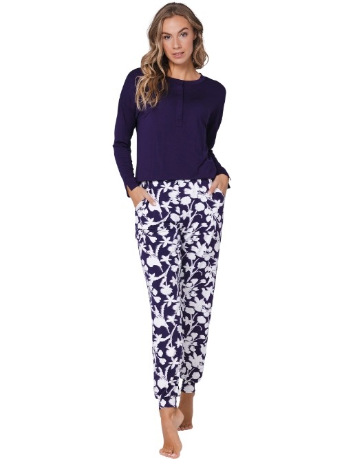 Pastunette Damen violett pyjama