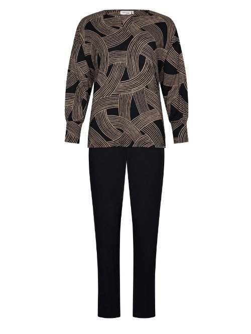 Pastunette Damen schwarz pyjama