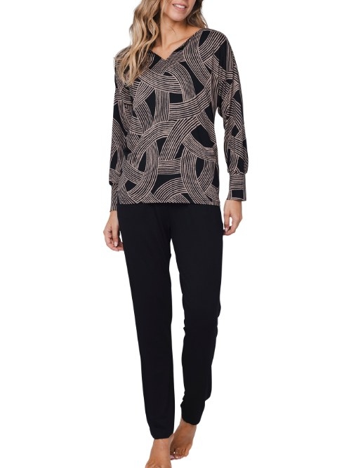 Pastunette Damen schwarz pyjama