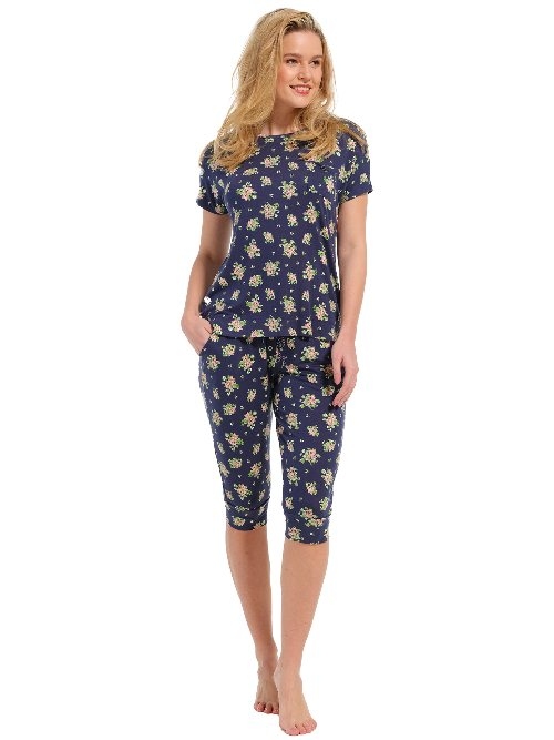 Pastunette Damen navy-blau pyjamahose