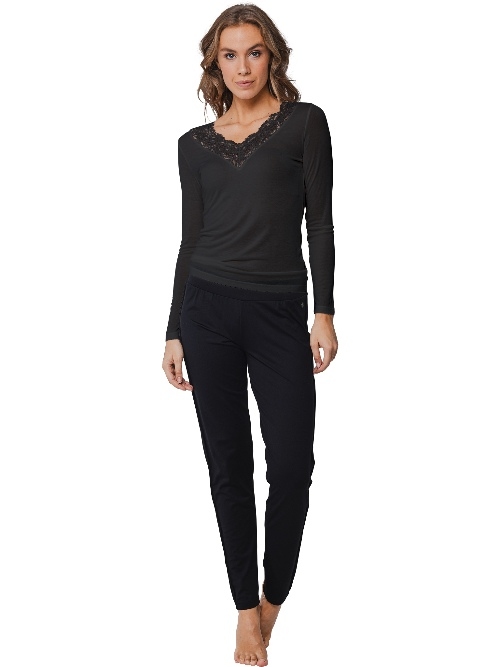 Pastunette Damen schwarz schlafshirt