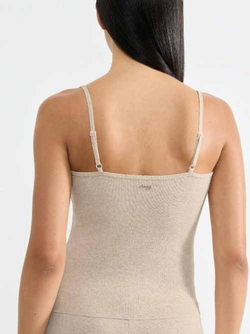 Sloggi GO Ribbed grau spaghetti top
