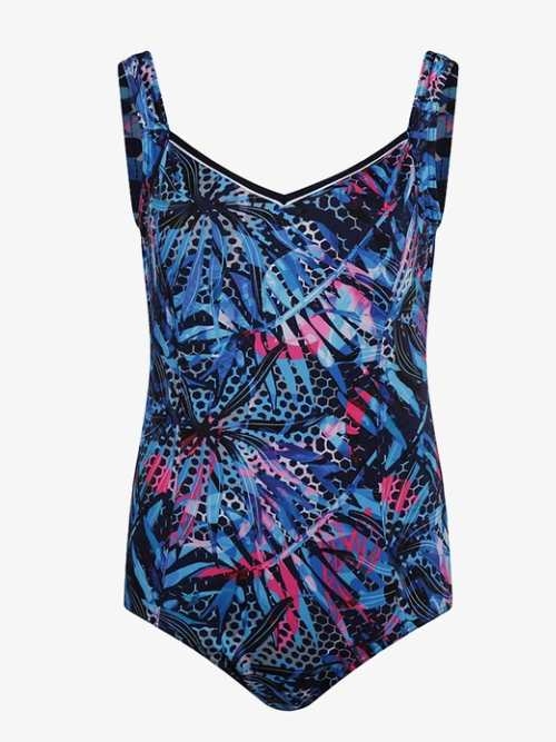 Mila Flowers Allover blau/mehrfarbig badeanzüge