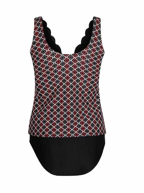 Mila Fancy Edge schwarz/print tankini set