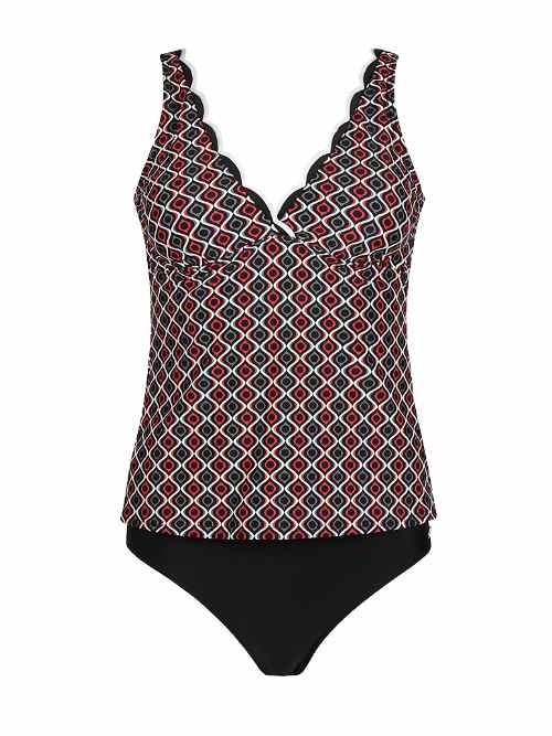 Mila Fancy Edge schwarz/print tankini set