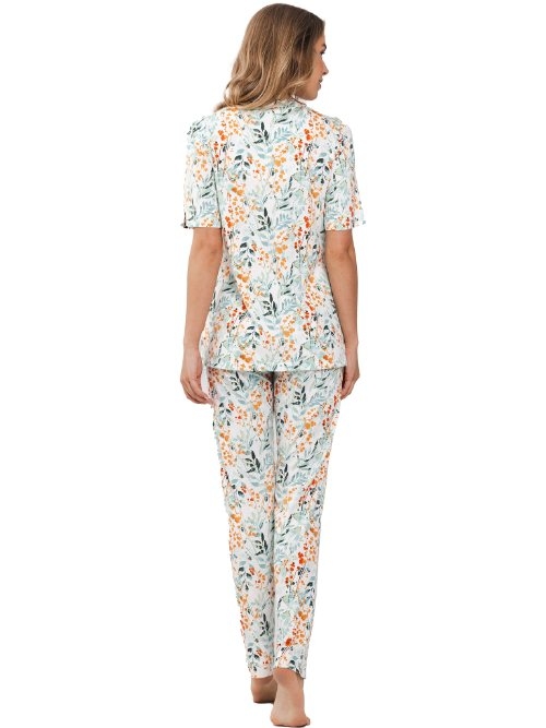 Pastunette Damen weiß pyjama