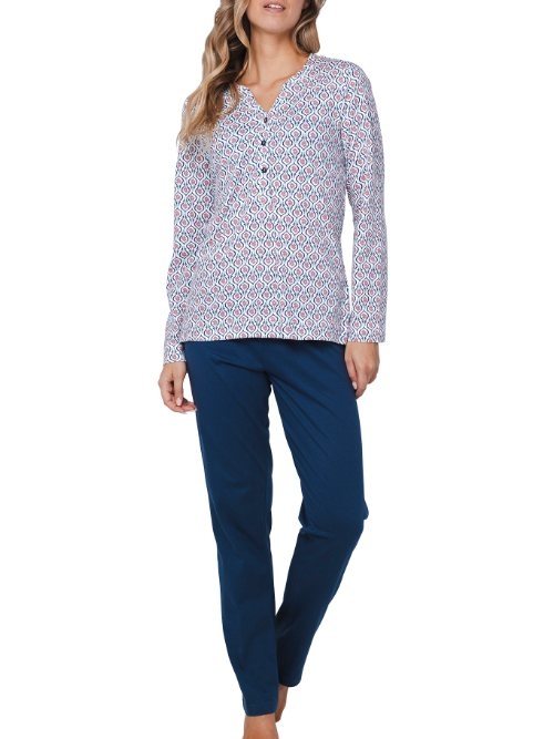 Pastunette Damen blau pyjama