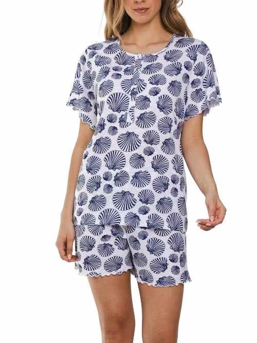 Pastunette Damen blau shortama