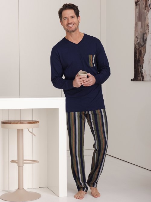 Pastunette Herren navy-blau pyjama