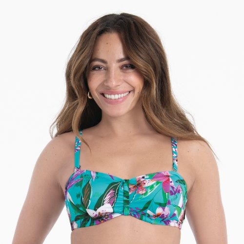 Rosa Faia Bademode Ella blau gemoldefer bikini bh