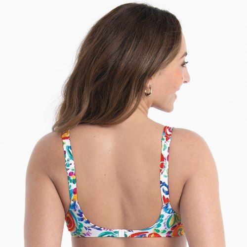 Rosa Faia Bademode Hermine weiß/print gemoldefer bikini bh