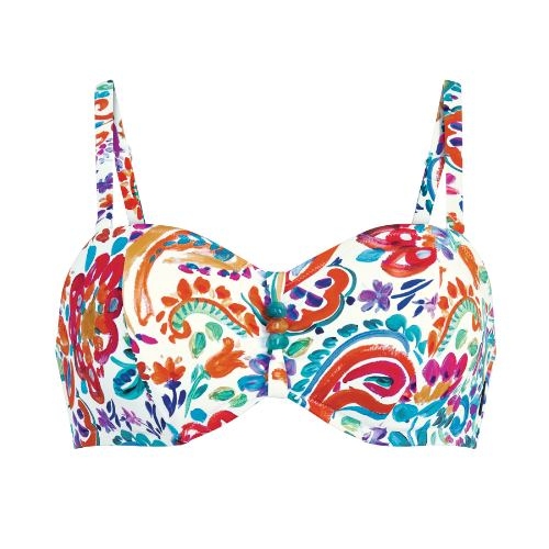 Rosa Faia Bademode Ella weiß/print gemoldefer bikini bh
