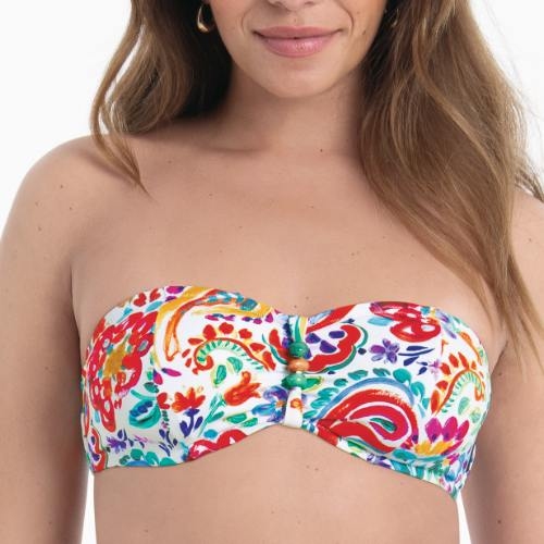 Rosa Faia Bademode Ella weiß/print gemoldefer bikini bh