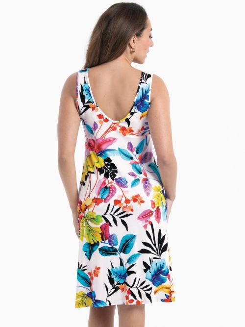 Anita Bademode Mala weiß/print strandkleid