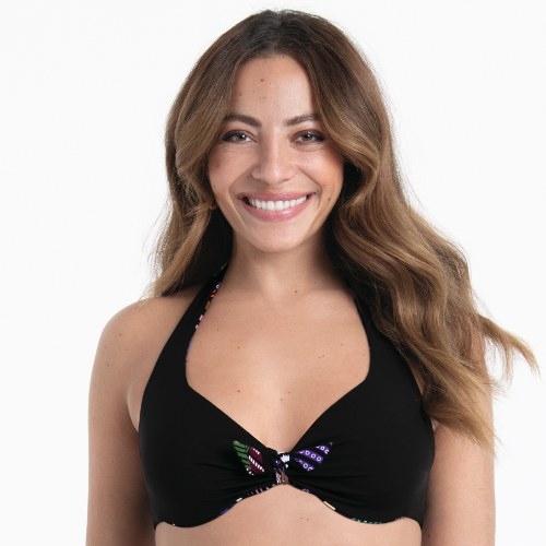 Rosa Faia Bademode Loretta schwarz unwattierter bikini bh