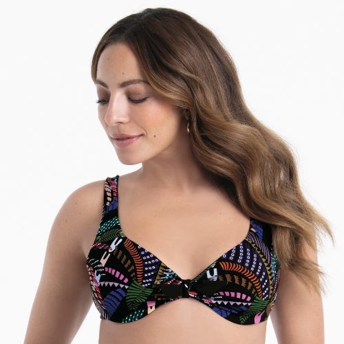 Rosa Faia Bademode Loretta schwarz unwattierter bikini bh