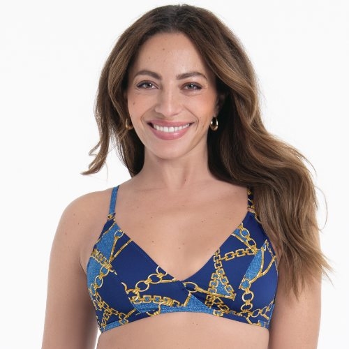 Rosa Faia Bademode Minou jeans blau gemoldefer bikini bh