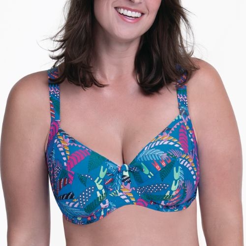 Rosa Faia Bademode Luna blau unwattierter bikini bh