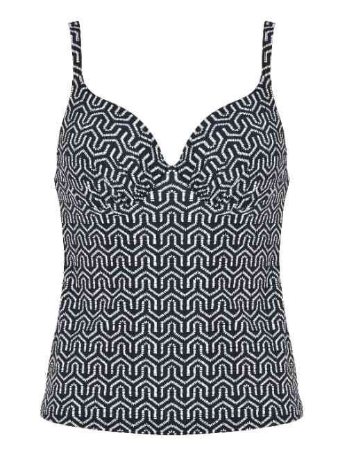 Naturana Badmode Damen schwarz/weiß tankini top