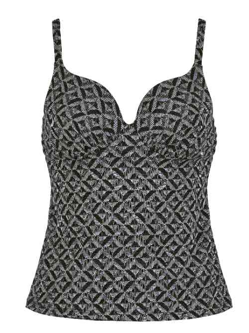 Naturana Badmode  schwarz/print tankini top