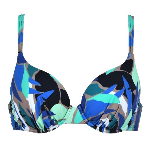 Naturana Badmode Damen schwarz/khaki gemoldefer bikini bh