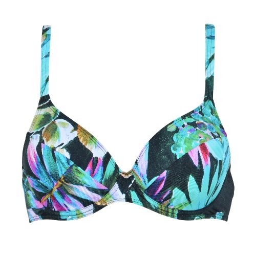 Naturana Badmode Damen weiß/blau unwattierter bikini bh