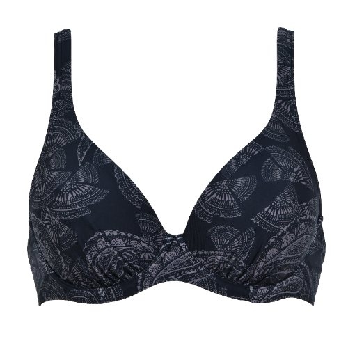 Naturana Badmode Damen schwarz/braun unwattierter bikini bh