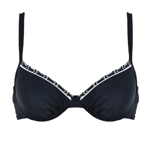 Naturana Badmode Damen schwarz/weiß gemoldefer bikini bh