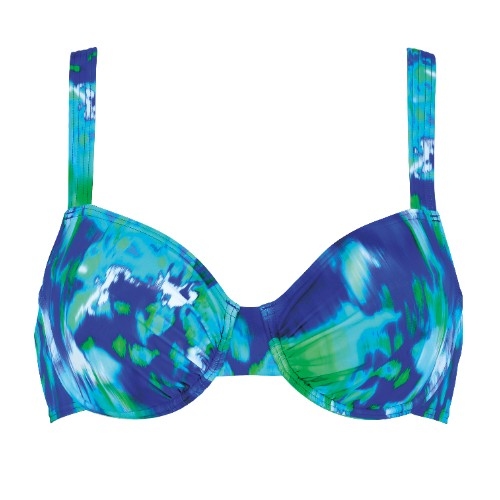 Naturana Badmode Damen blau/grün unwattierter bikini bh