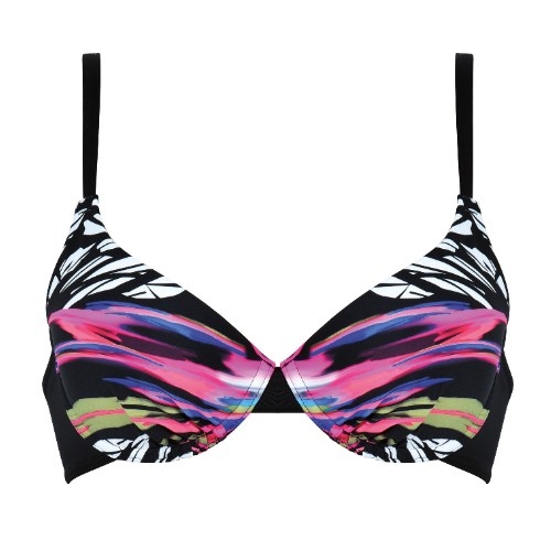 Naturana Badmode Damen schwarz/weiß gemoldefer bikini bh