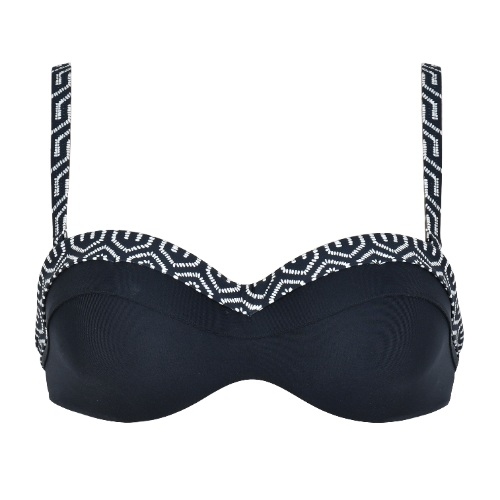Naturana Badmode Damen schwarz/weiß gemoldefer bikini bh