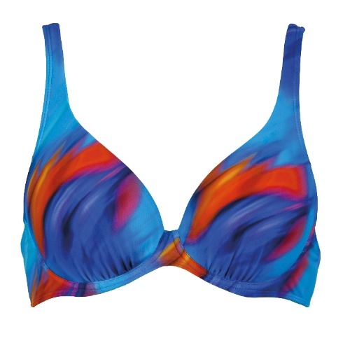 Naturana Badmode Damen blau unwattierter bikini bh