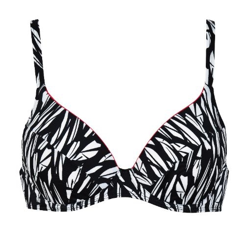 Naturana Badmode Damen schwarz/weiß unwattierter bikini bh