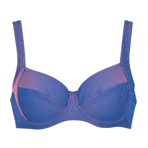 Naturana Badmode Damen blau/pink unwattierter bikini bh