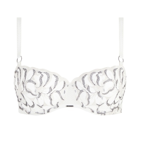 Chantelle Fleurs weiß/schwarz nicht geformter bh