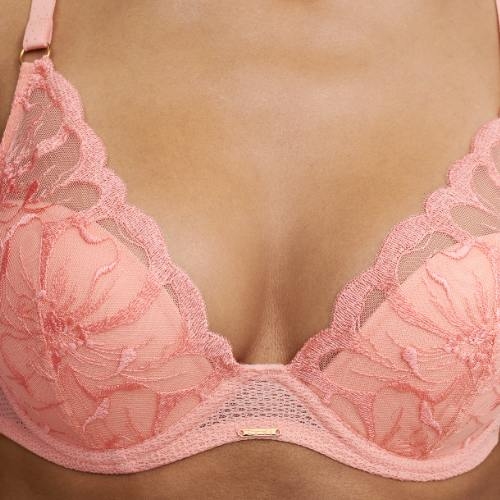 Chantelle Fleurs peach pink vorgeformter bh