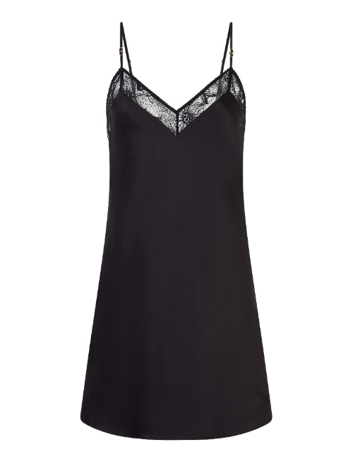 Chantelle Nachtmode Orchids schwarz slipdress
