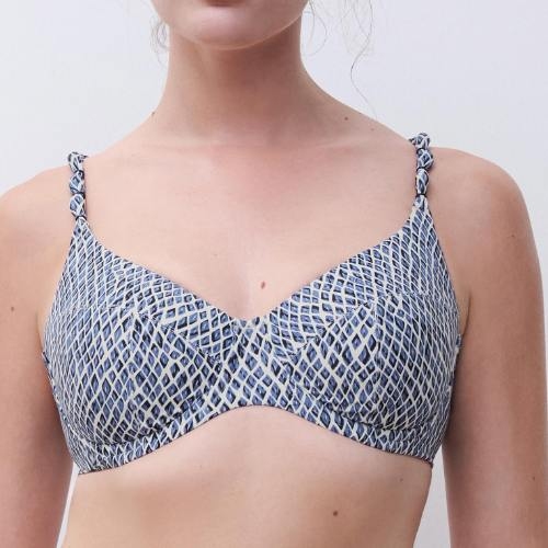 Femilet Badmode Tidra blau/print unwattierter bikini bh