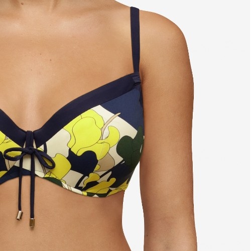 Chantelle Badmode Flowers blau/print unwattierter bikini bh
