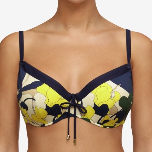 Chantelle Badmode Flowers blau/print unwattierter bikini bh
